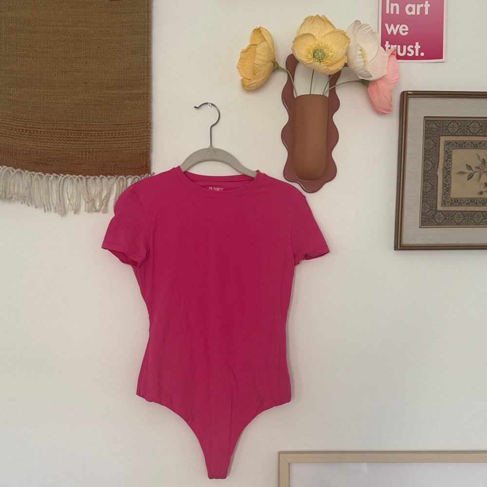 Pumiey Fuchsia Crew Neck Top